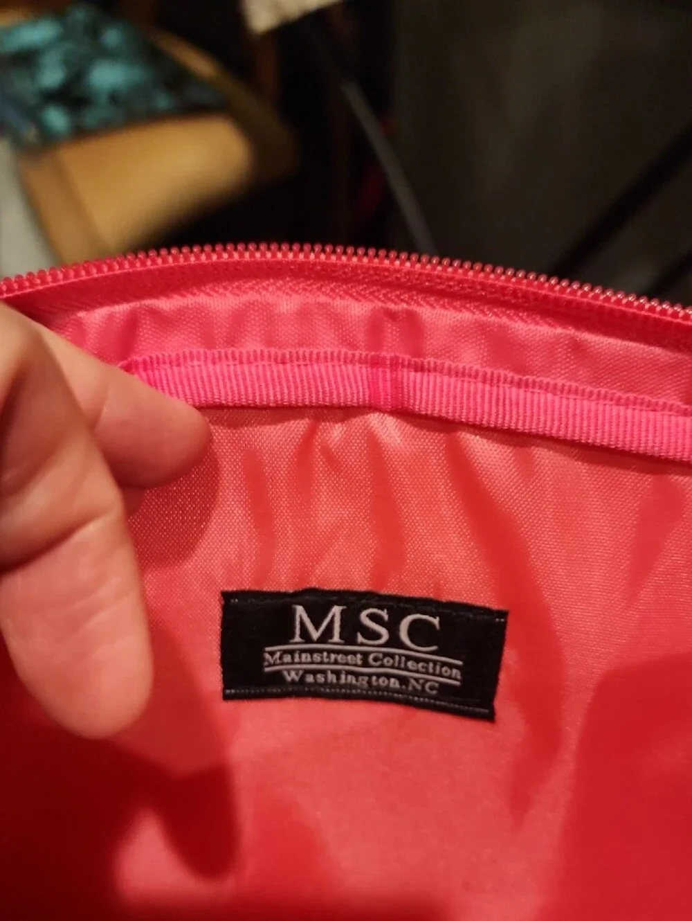 MSC Mainstreer Collextio Yellow Cosmetic Crossbody Bag with Pink Strap